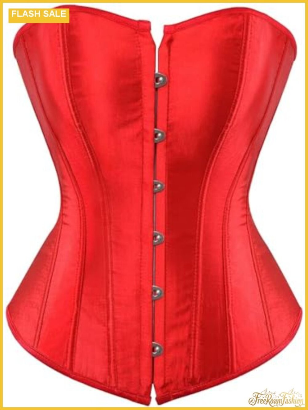 Satin Boned Overbust Corset Bustier Top Shapewear